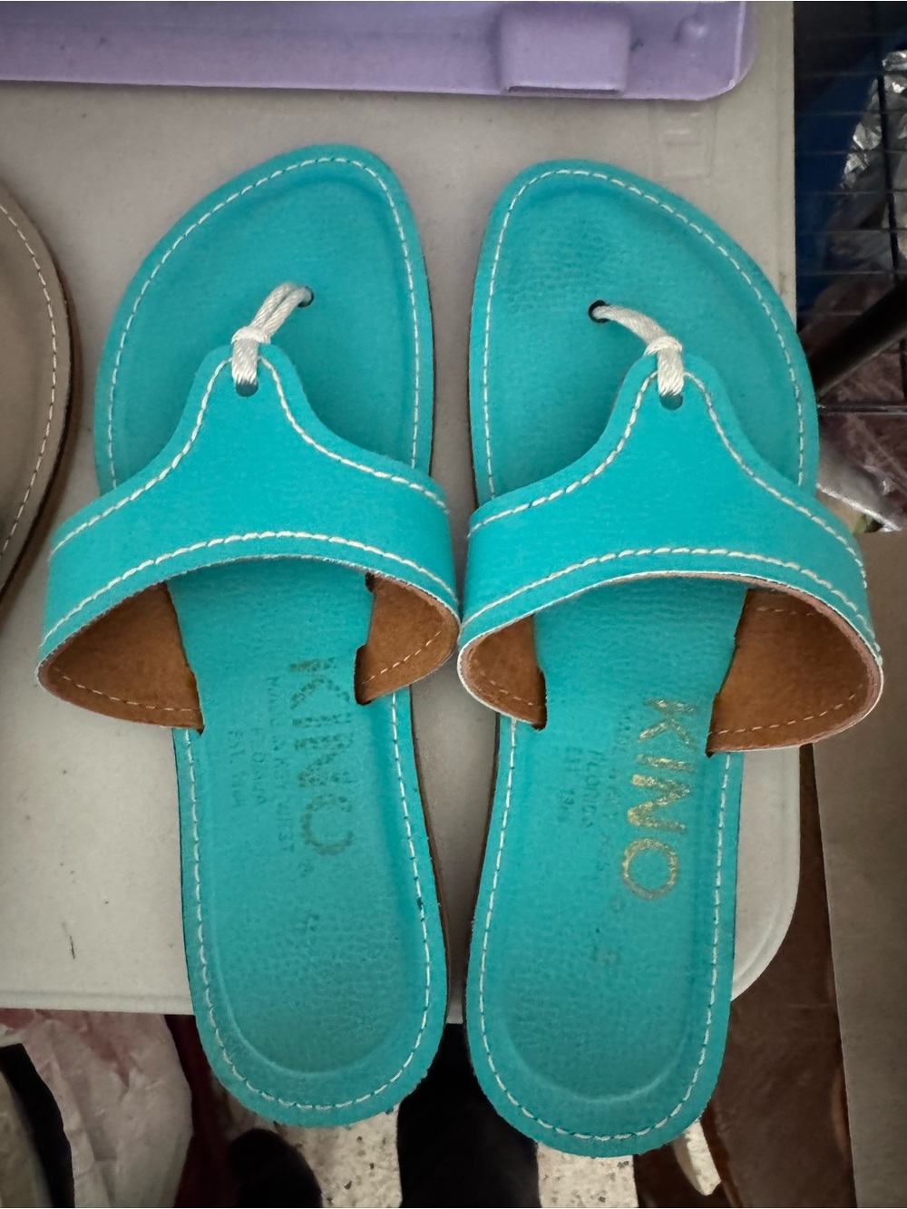 Women’s Kino Teal Thong Slide Sandals